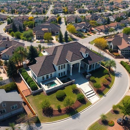Aerial shot of a luxury real estate property