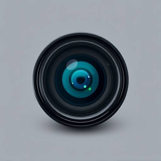 Icon of a camera lens, representing commercial videography services
